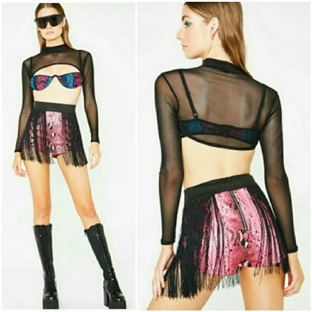 Sheer Black LS Shrug pastel goth punk trip…